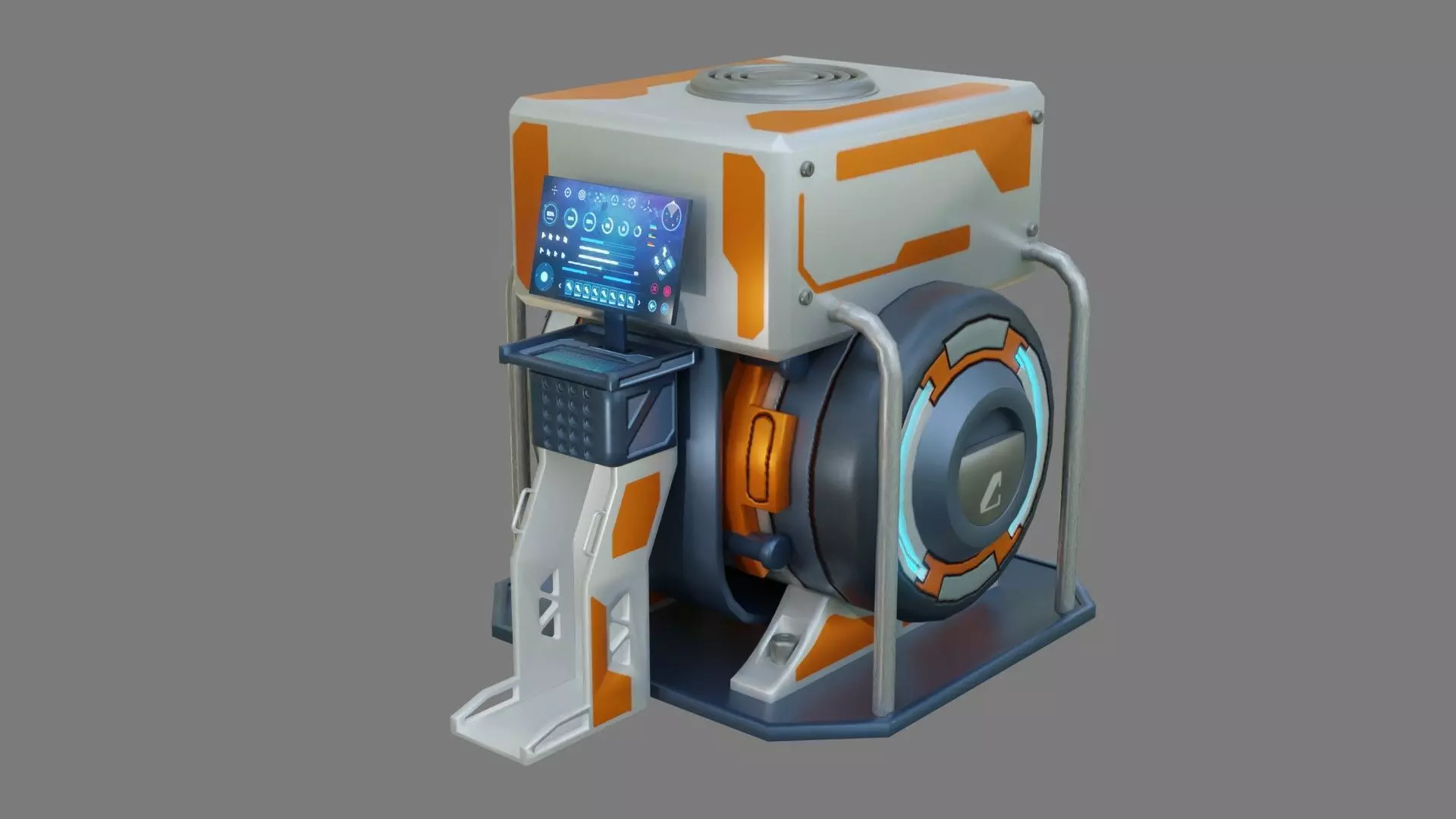 Sci-Fi Computer - Game Ready - PBR Low-poly 3D model_0