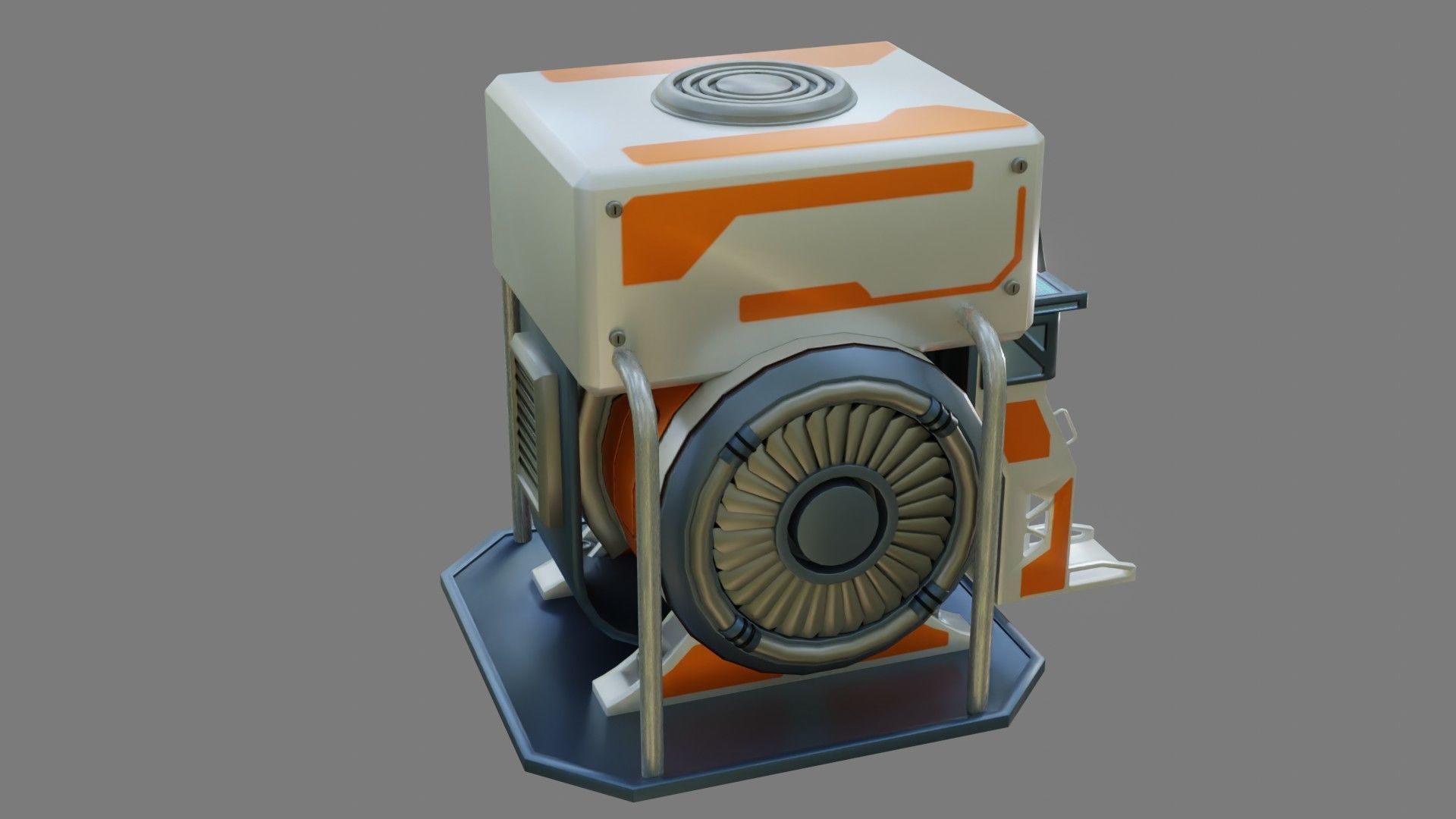 Sci-Fi Computer - Game Ready - PBR Low-poly 3D model_6