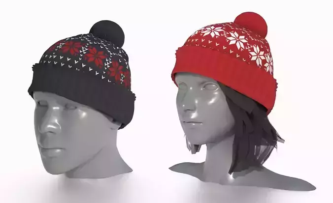 UNISEX WINTER HAT WITH POMPOM