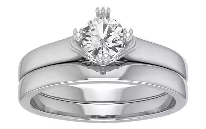 Women Engagement Wedding Double Band Rings