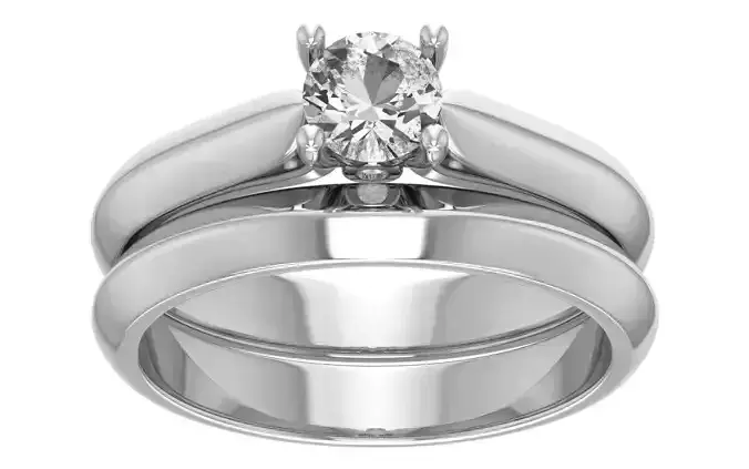 Women Engagement Wedding Double Band Rings