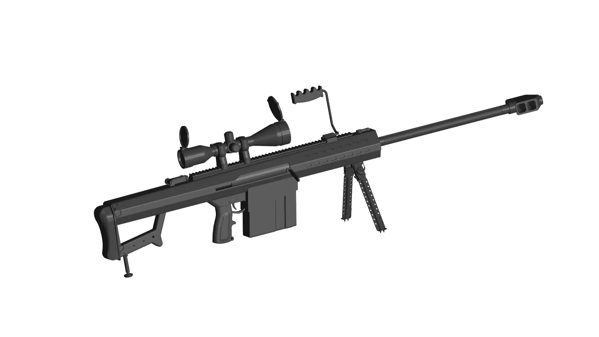 Barrett m107 Sniper Rifle 3D model_0