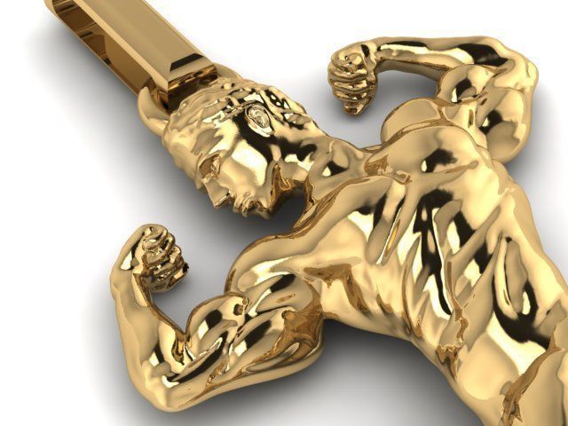 body builder pendant  3D print model_2