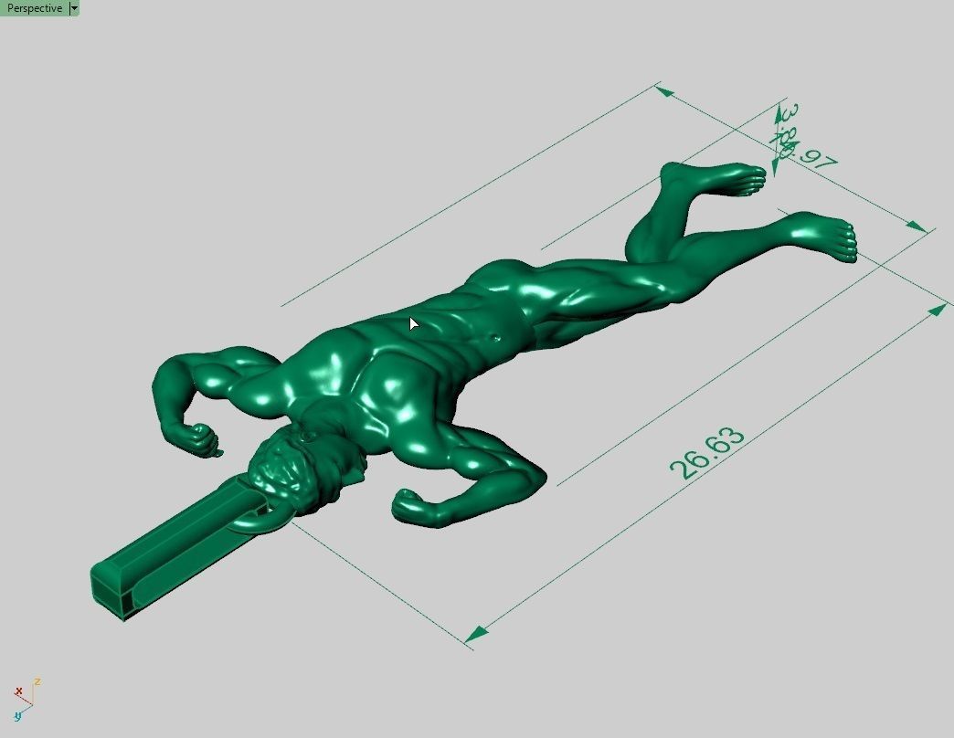 body builder pendant  3D print model_9