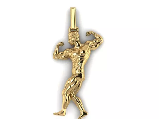 body builder pendant  3D print model_0