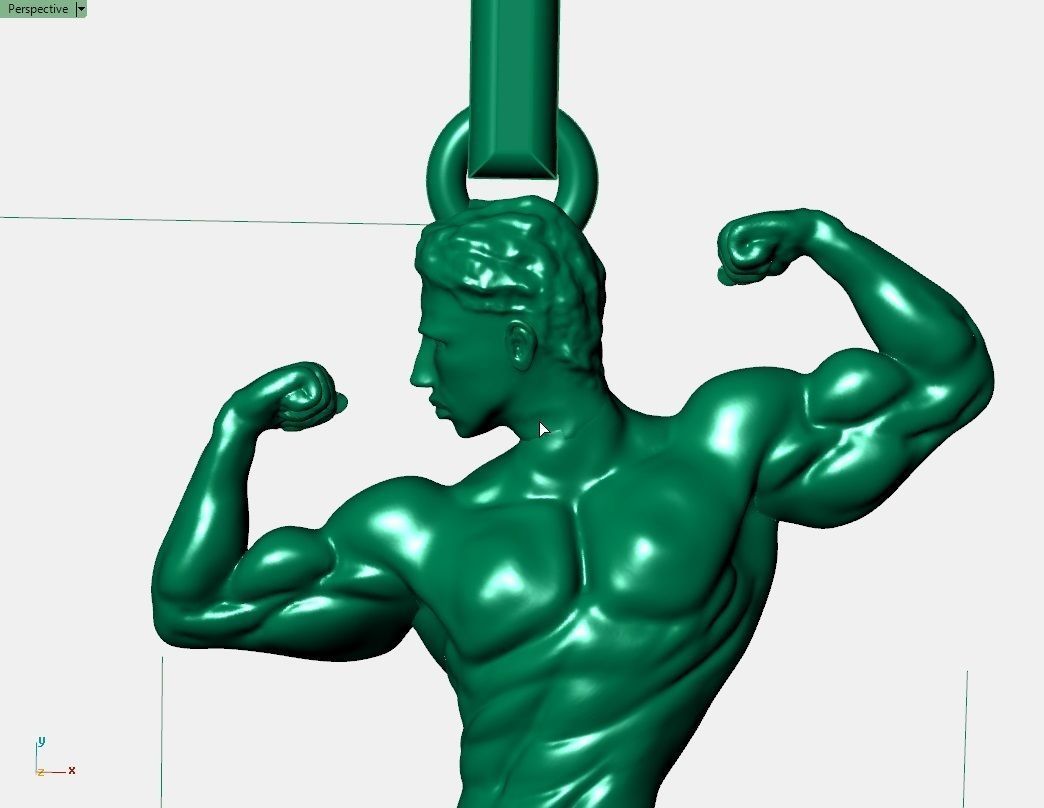 body builder pendant  3D print model_1