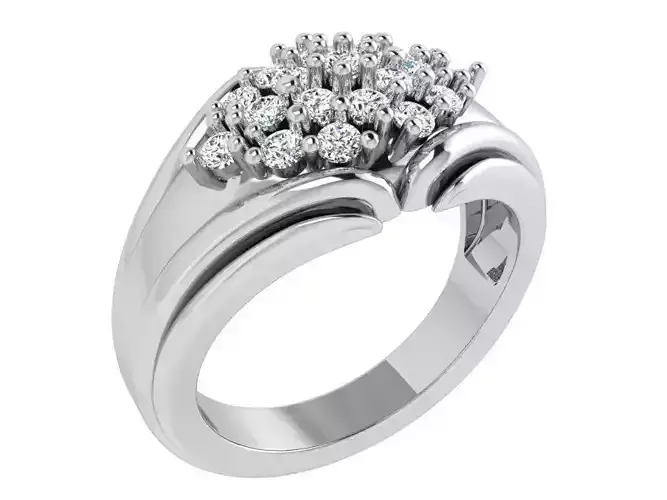 Ring with basket and pave 3387 3D print model 