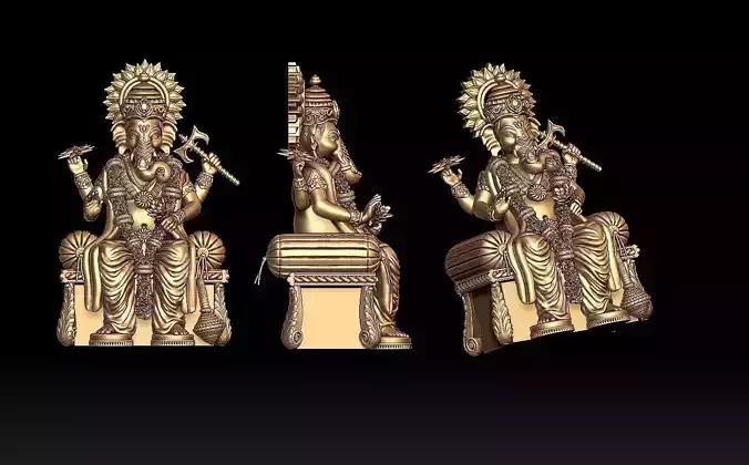 Ganesh ji Hindu Indian god 3D print model