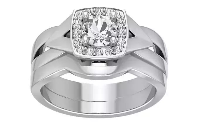 Women Double Band Halo Rings 3dm STL OBJ FBX Renders Details