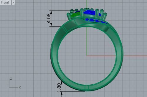 Colorful diamond textured ring 3390 3D print model 3D print model_5
