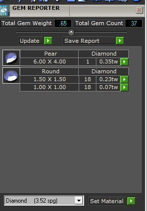 Gallant 2-row pear diamond ring  3391 3D print model 3D print model_8