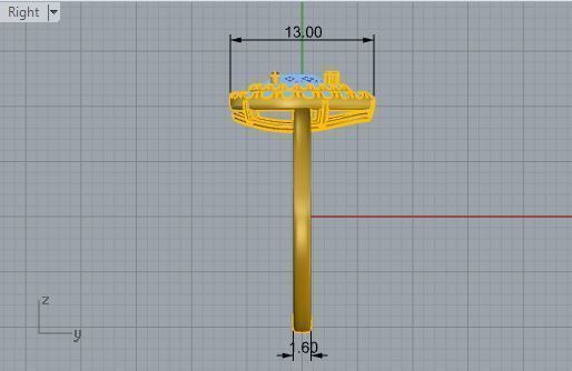 Gallant 2-row pear diamond ring  3391 3D print model 3D print model_6