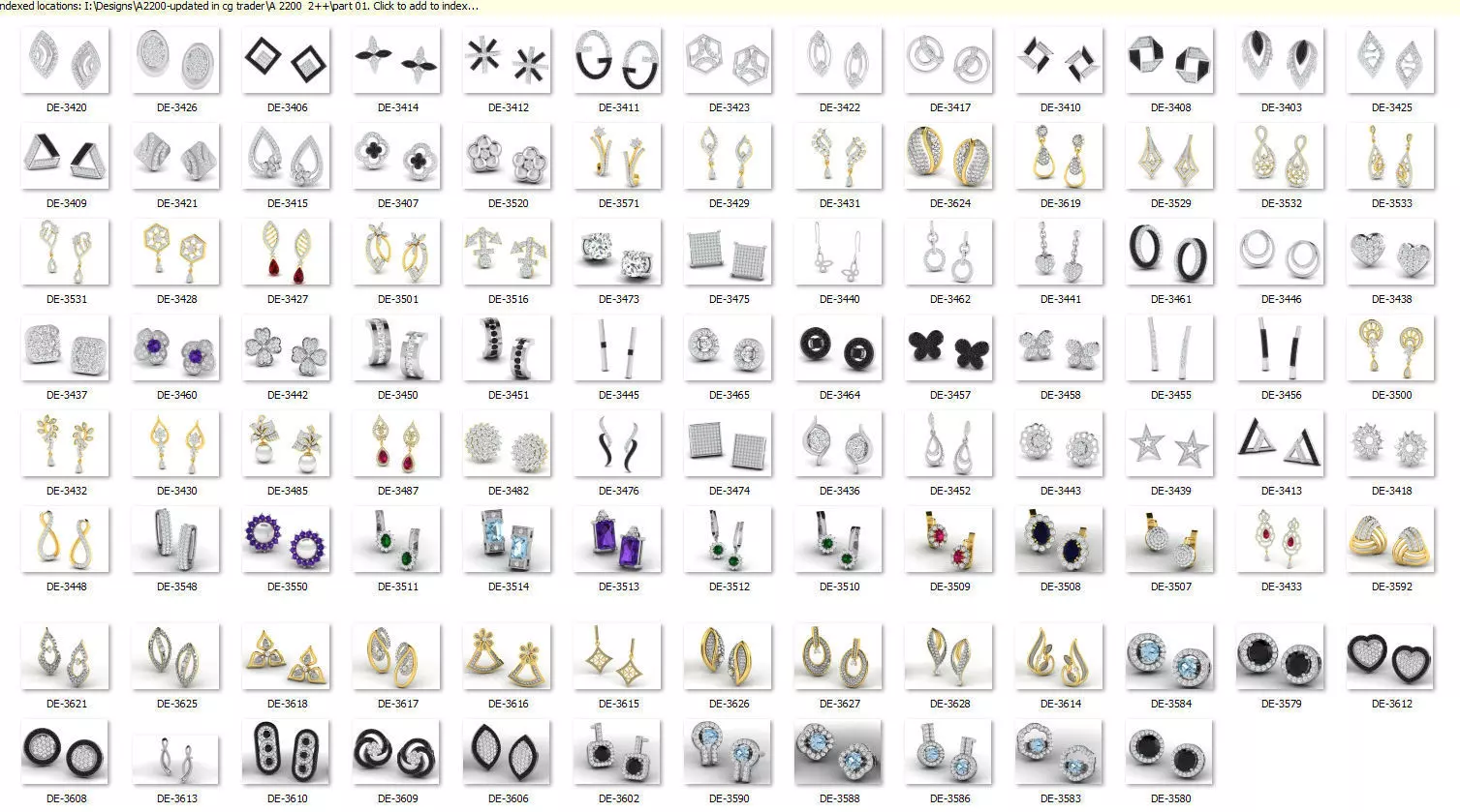  Earring  bulk  50 3dm files ready to print part 02 3D print model_0