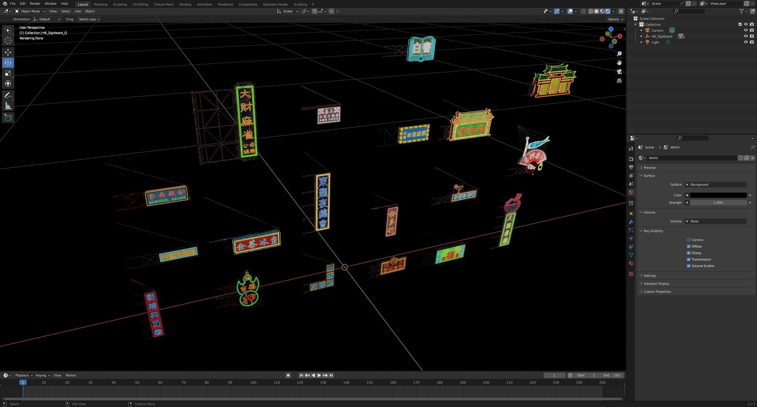 Hong Kong Neon Sign V03 Bundle  3D model_3