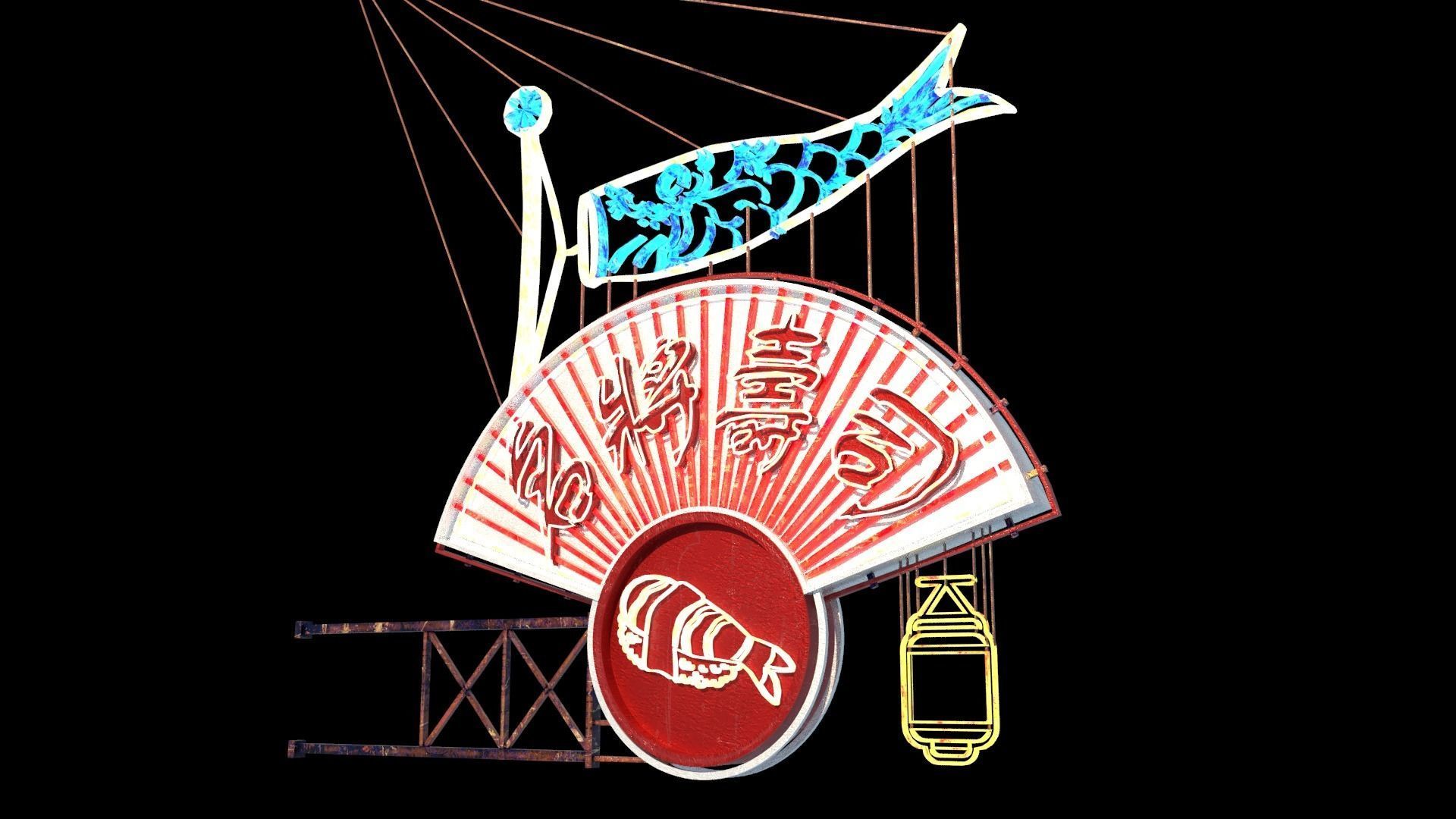 Hong Kong Neon Sign V03 Bundle  3D model_37