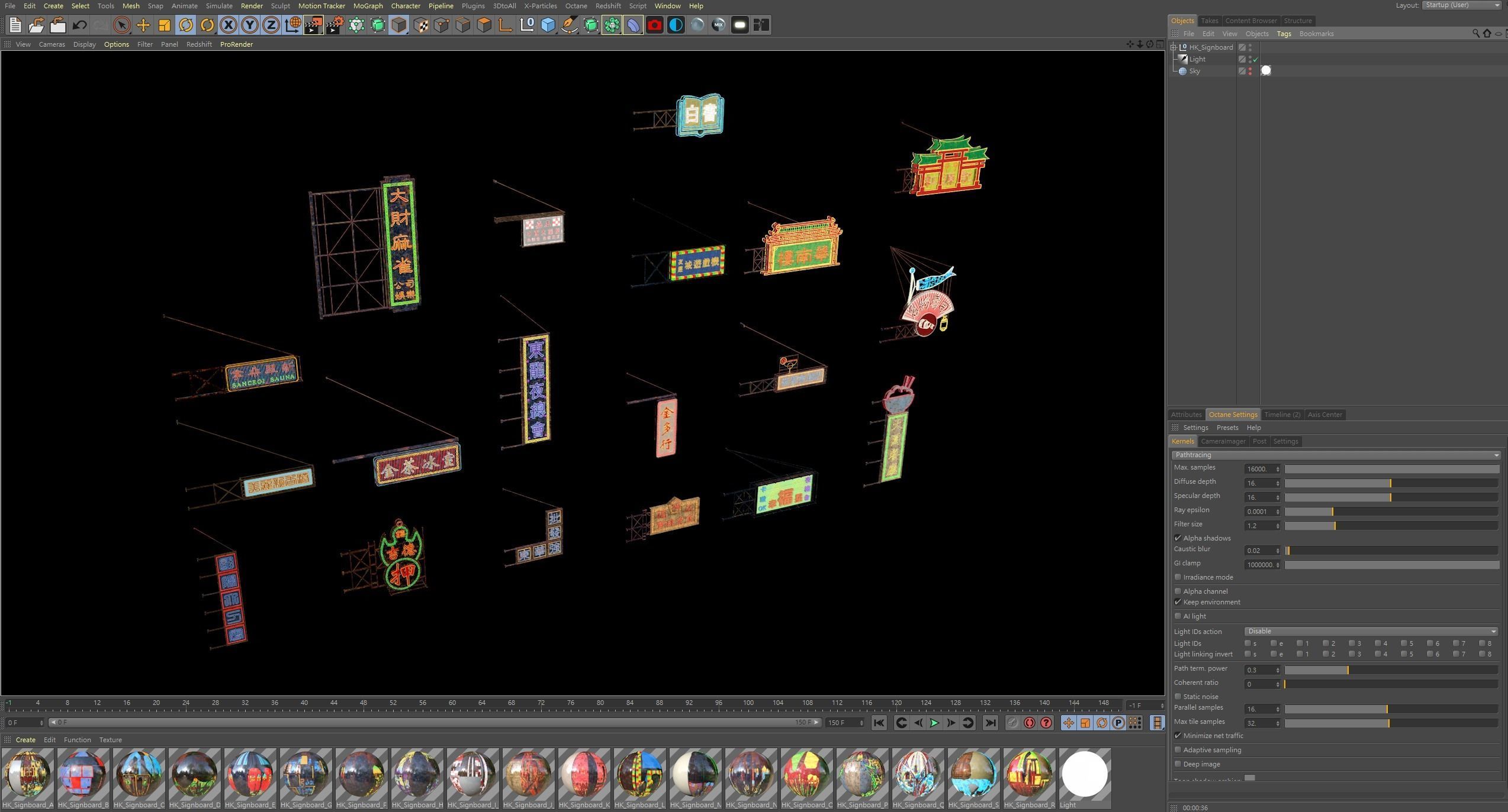 Hong Kong Neon Sign V03 Bundle  3D model_4