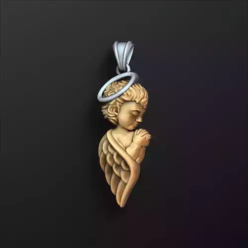 Praying Baby Angel Pendant 3D print model