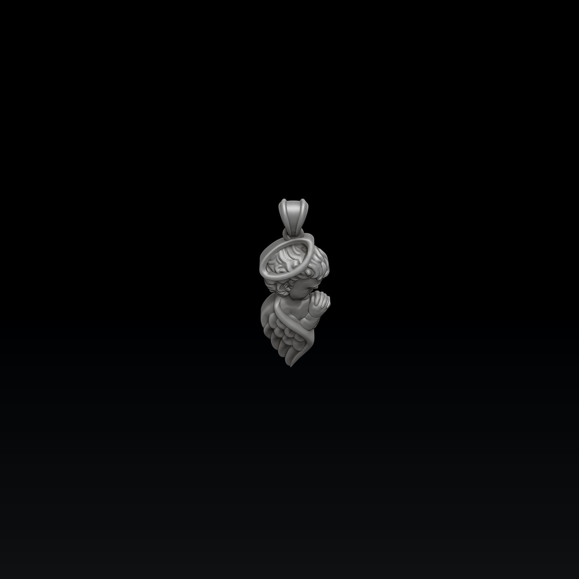 Praying Baby Angel Pendant 3D print model_3