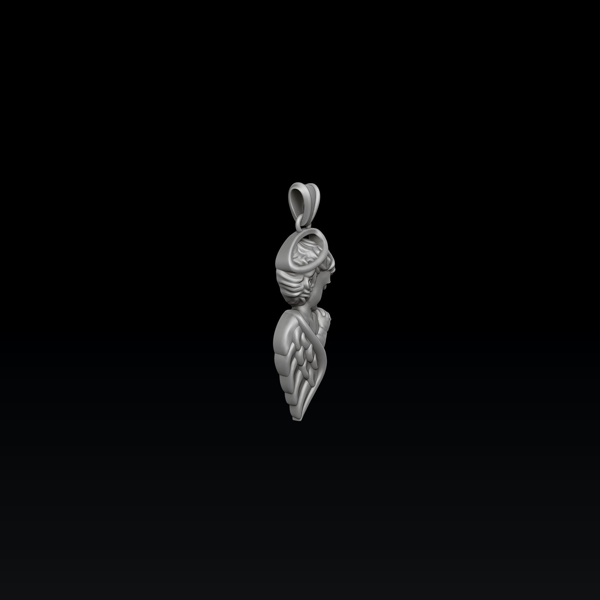 Praying Baby Angel Pendant 3D print model_5