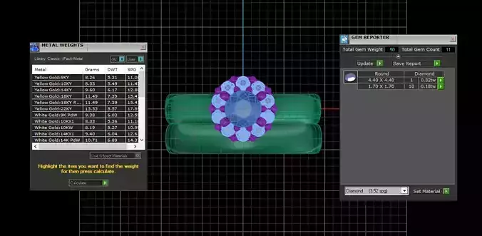 Women Double Band Halo Rings 3dm STL OBJ FBX Renders Details