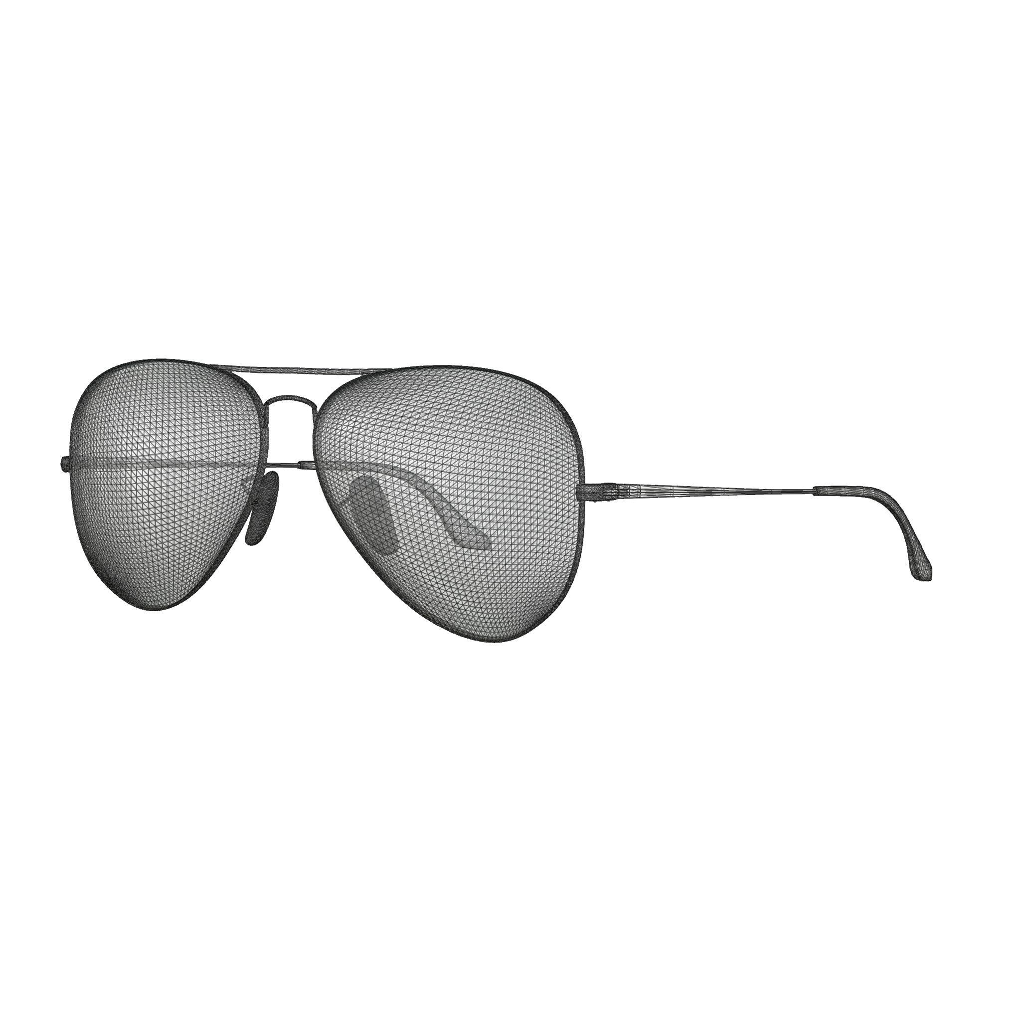 Ray-Ban Aviator Metal II  RB3689 Washed Evolve Sunglasses Low-poly 3D model_3