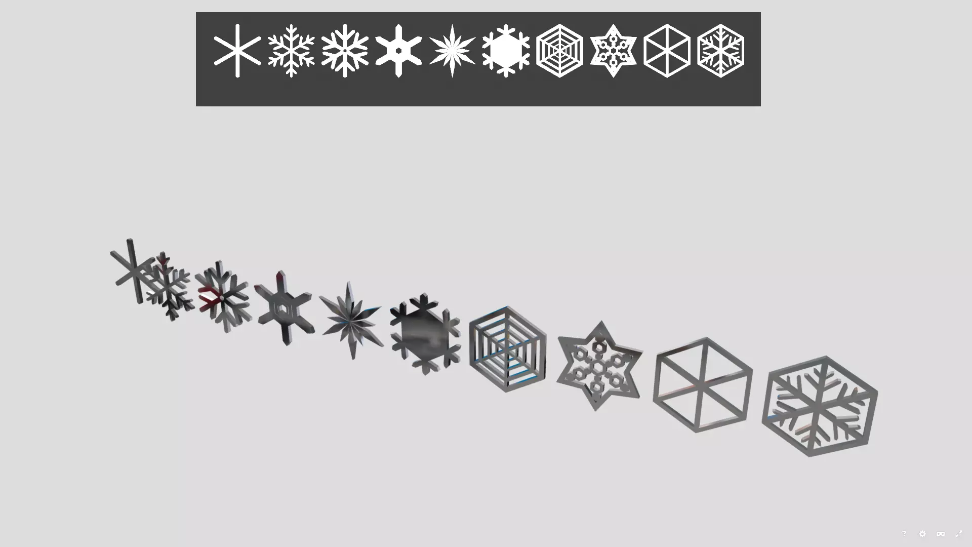 Snow flake metaric ornament 3D model