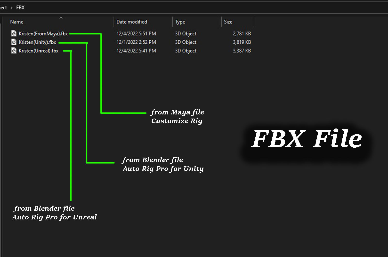 Kristen Cartoon Girl Rig V1 Low-poly 3D model_22