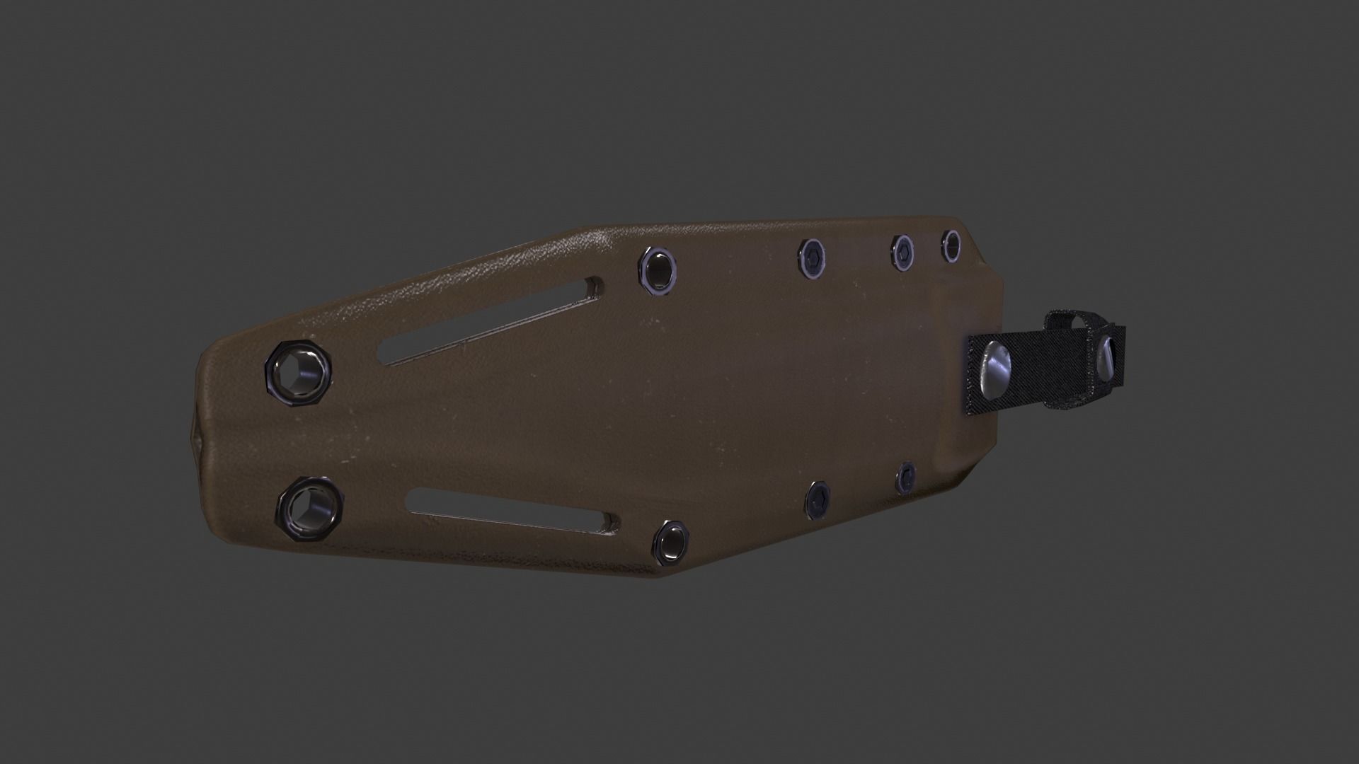 Black Tanto Knife D2 with Sheath  Low-poly 3D model_12