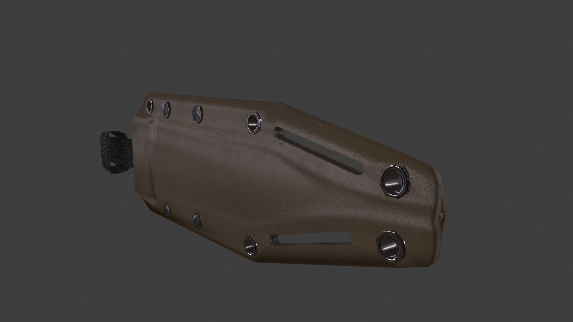 Black Tanto Knife D2 with Sheath  Low-poly 3D model_14