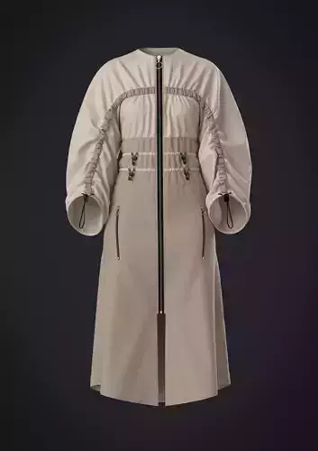 Draw string sleeve dress women