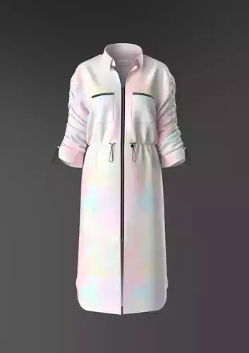 Drawstring shirts dress women