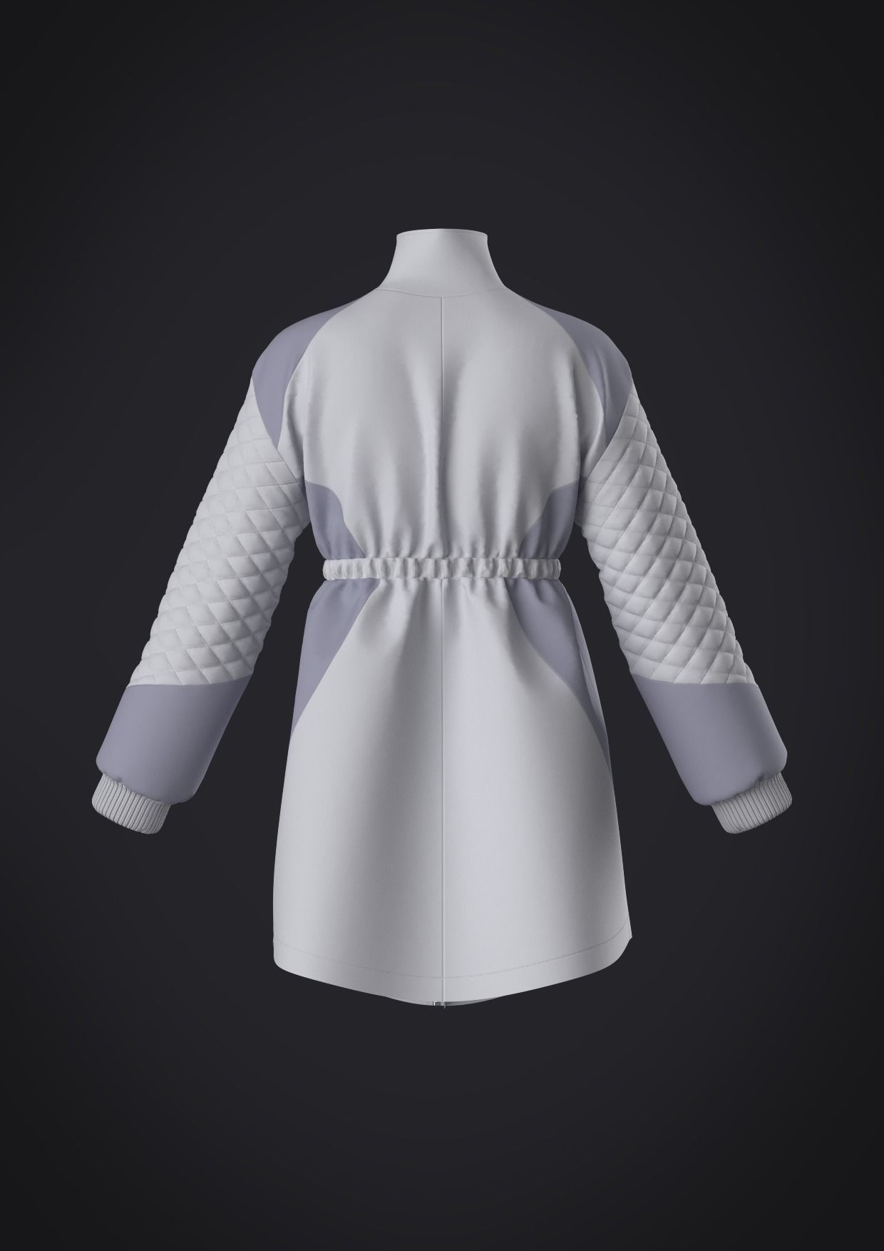 Drawstring waist dress women 3D model_2