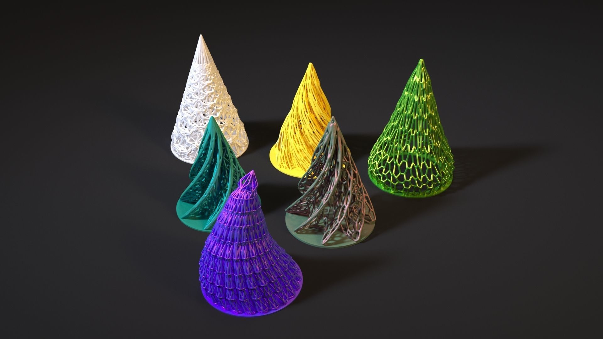 Christmas tree pass set 6 pieces 3D print model_8