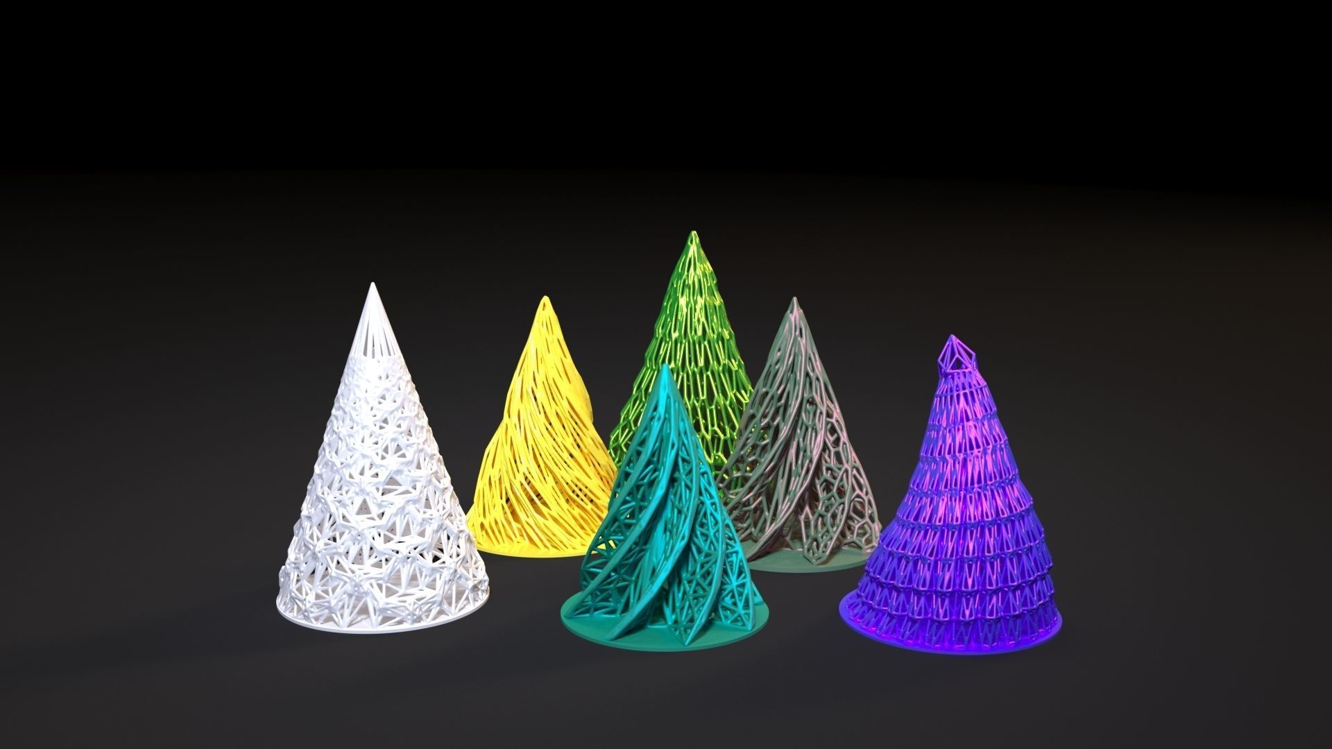 Christmas tree pass set 6 pieces 3D print model_6