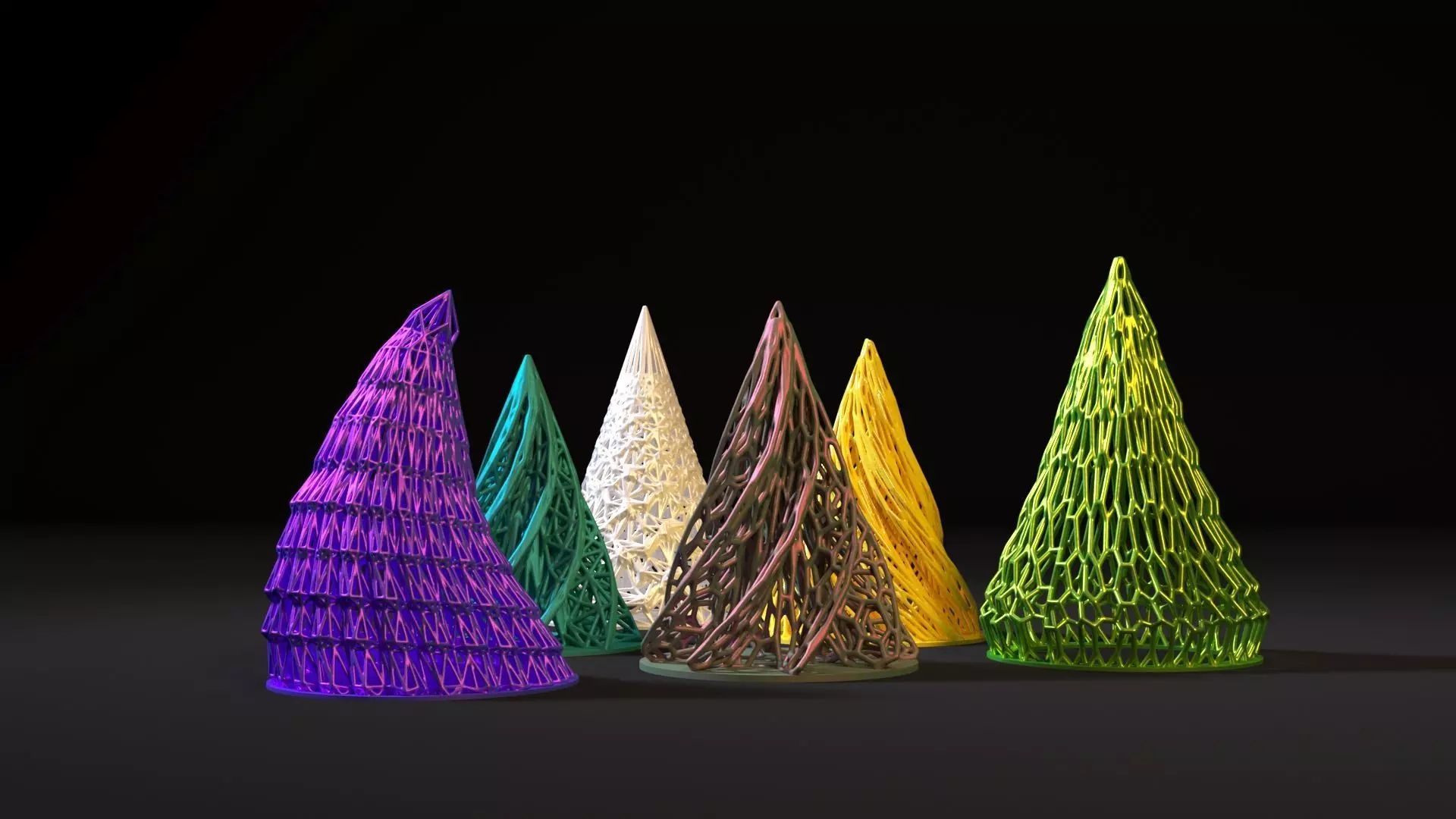 Christmas tree pass set 6 pieces 3D print model_0