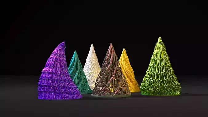 Christmas tree pass set 6 pieces 3D print model