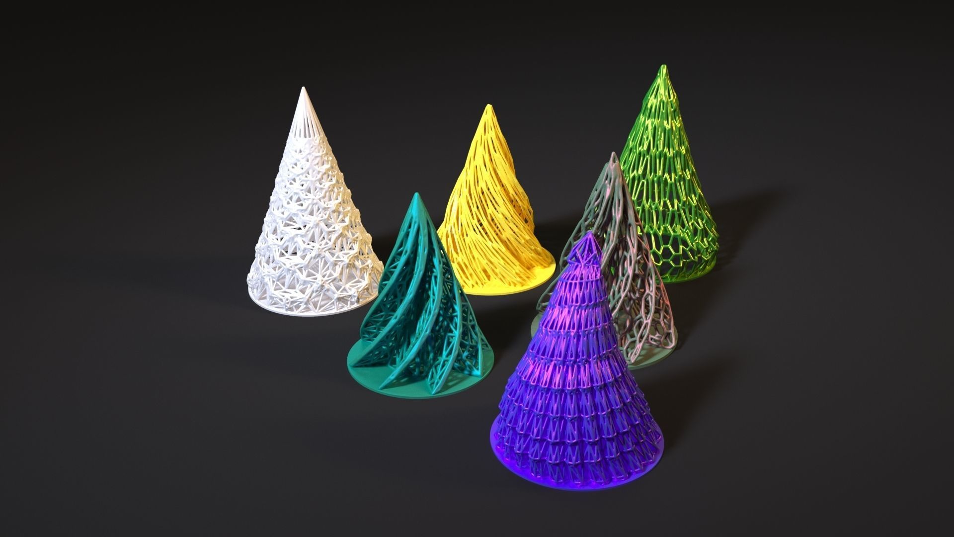Christmas tree pass set 6 pieces 3D print model_7