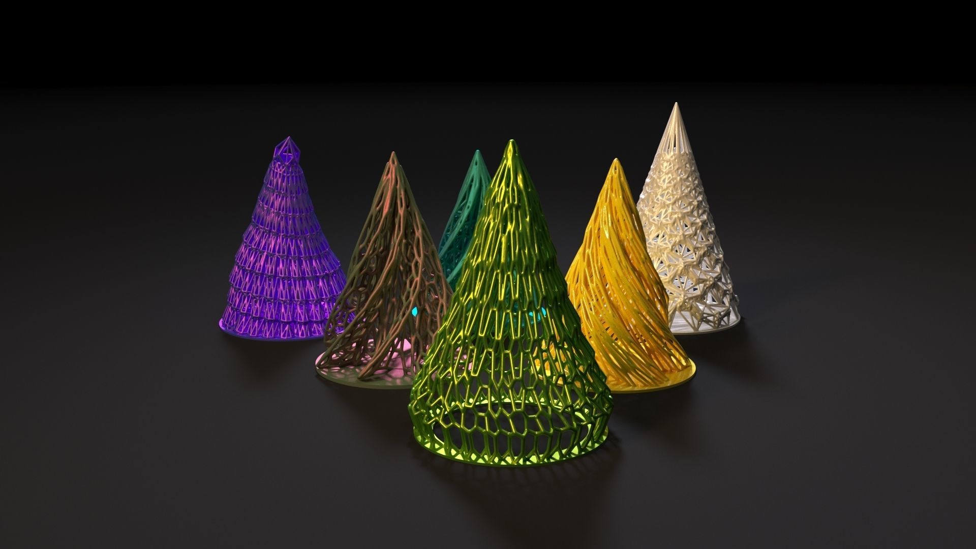 Christmas tree pass set 6 pieces 3D print model_3