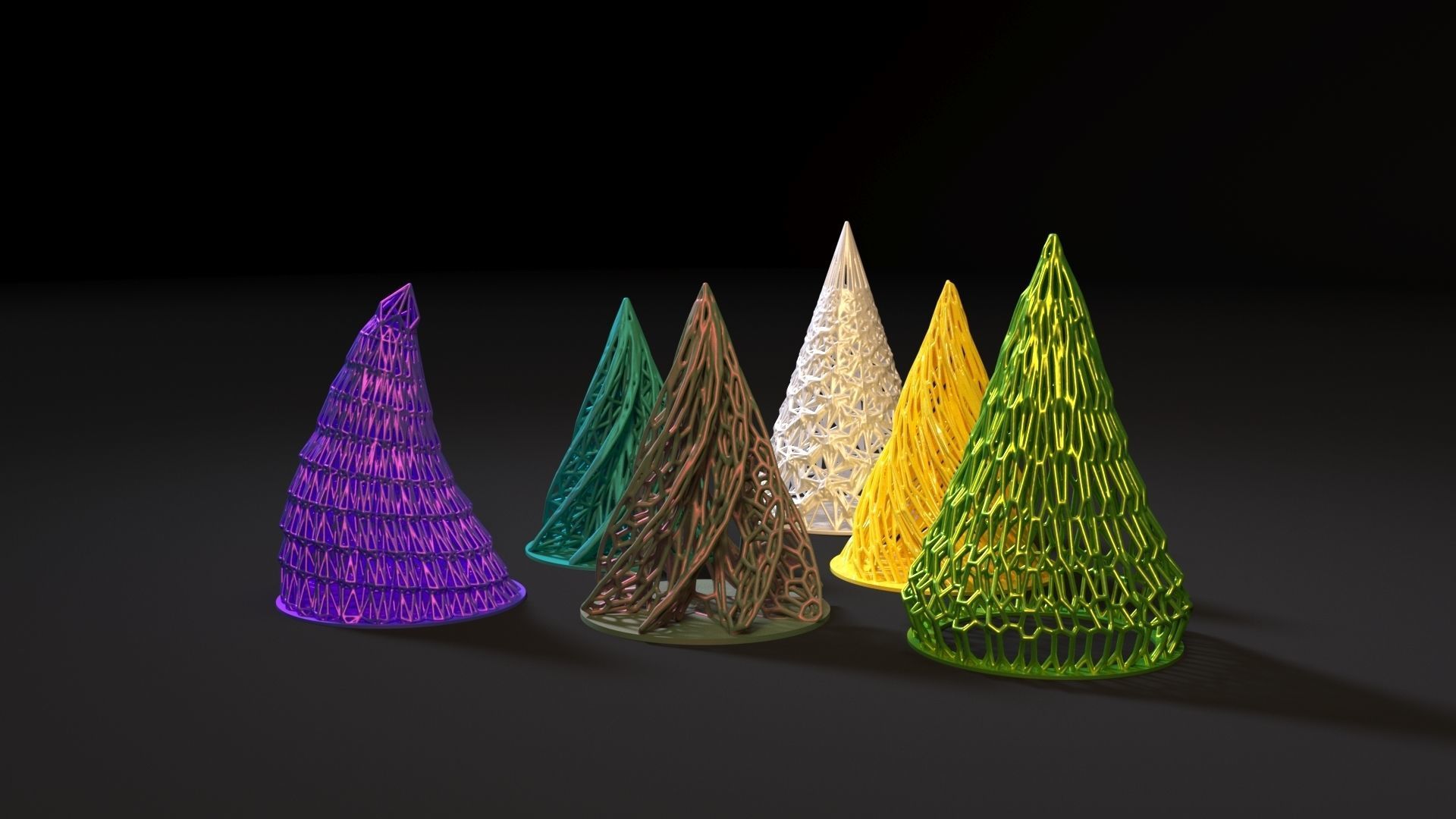 Christmas tree pass set 6 pieces 3D print model_2