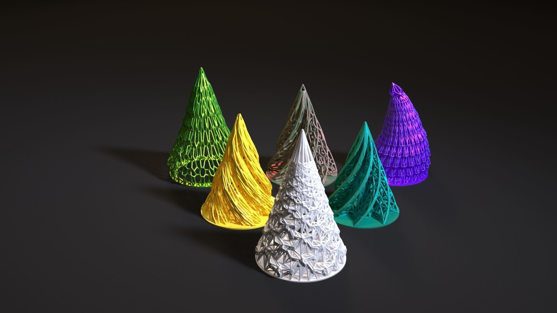 Christmas tree pass set 6 pieces 3D print model_5