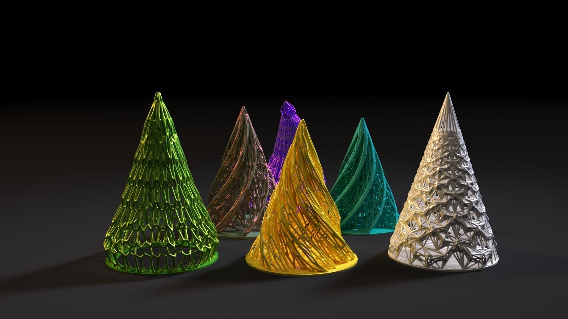 Christmas tree pass set 6 pieces 3D print model_4