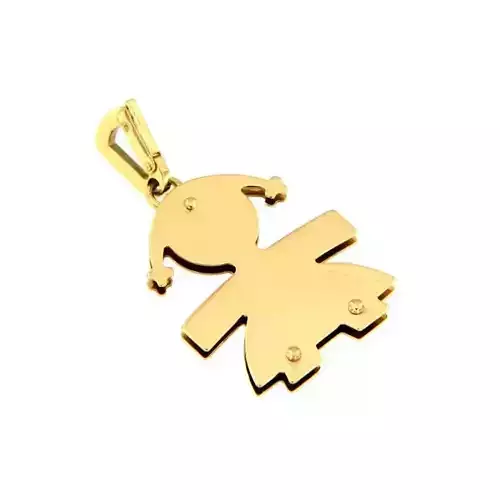 YD202 sterling silver pendant with diamonds in shape of man