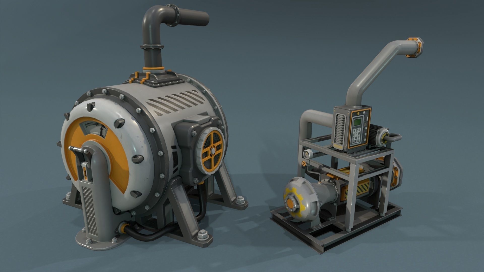 Industrial Units - 20 pieces Low-poly 3D model_26