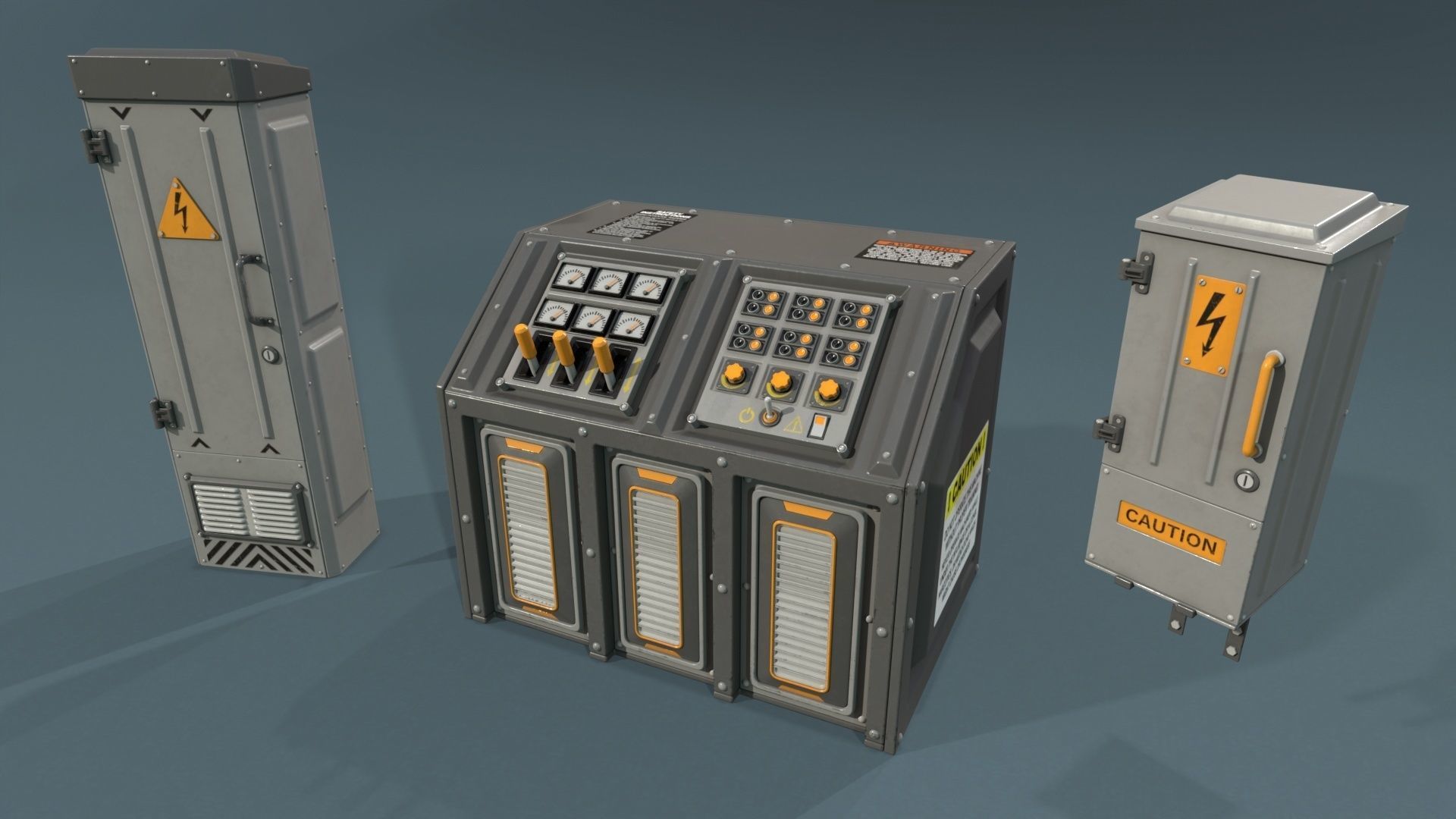 Industrial Units - 20 pieces Low-poly 3D model_48