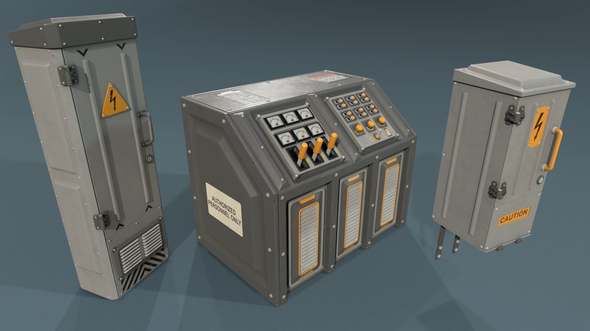 Industrial Units - 20 pieces Low-poly 3D model_49