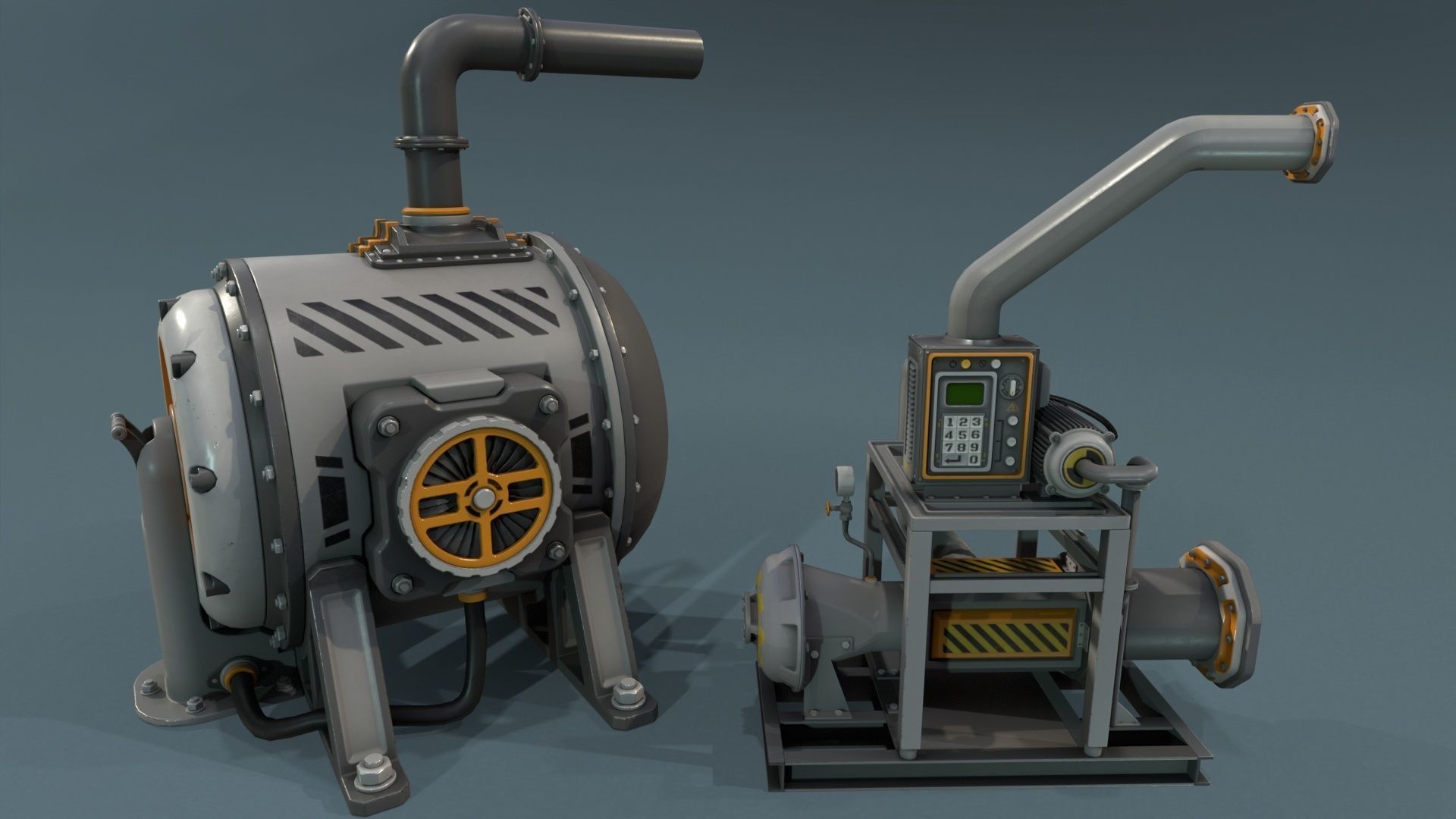 Industrial Units - 20 pieces Low-poly 3D model_27