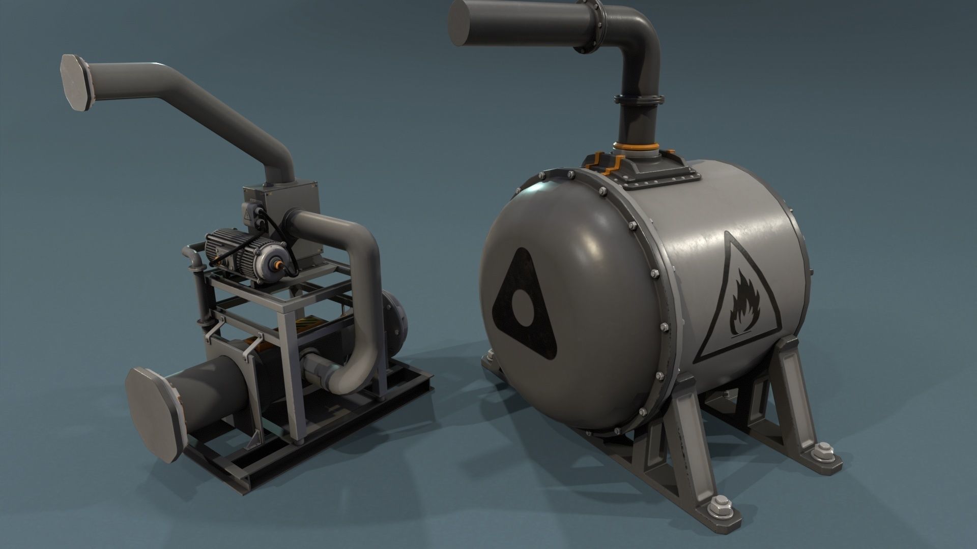 Industrial Units - 20 pieces Low-poly 3D model_28