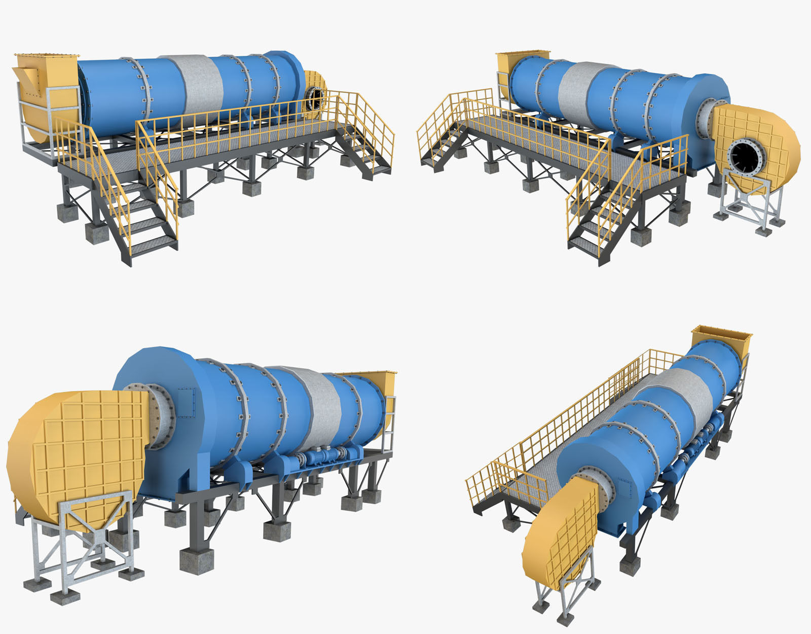 Asphalt Plant Dryer Machine 3D model_4