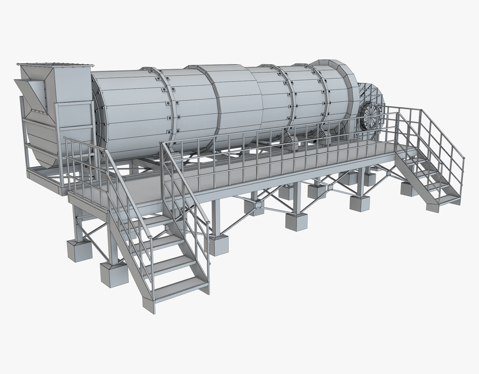 Asphalt Plant Dryer Machine 3D model_12