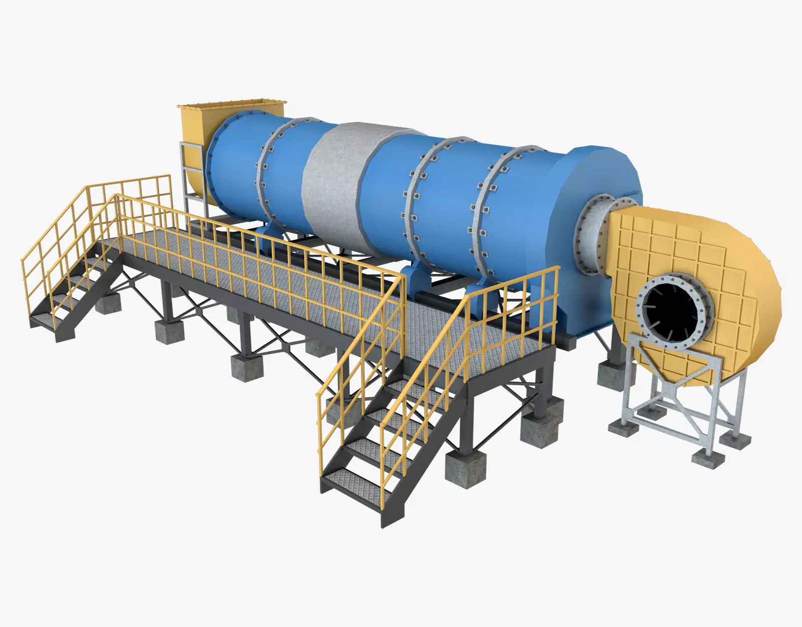 Asphalt Plant Dryer Machine 3D model_0